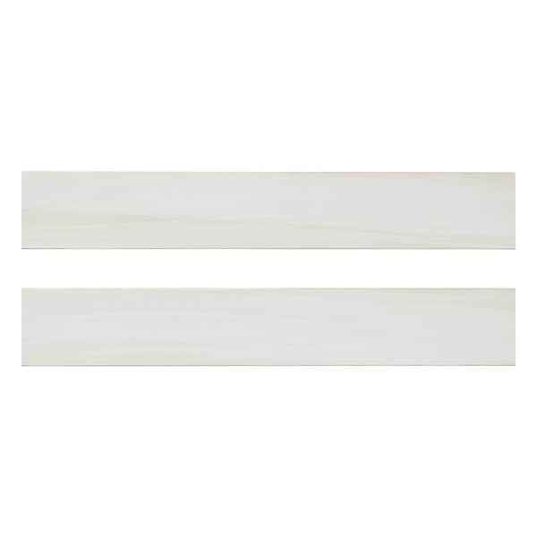 Eden Dolomite 4 In. X 24 In. Polished Porcelain Bullnose Wall Tile, 10PK